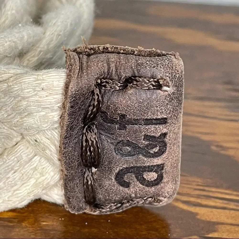 Abercrombie and Fitch Cream Braided Woven Belt